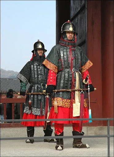 Korean lamellar armor plates similar to the Baekje-style armor unearthed at Asuka-dera