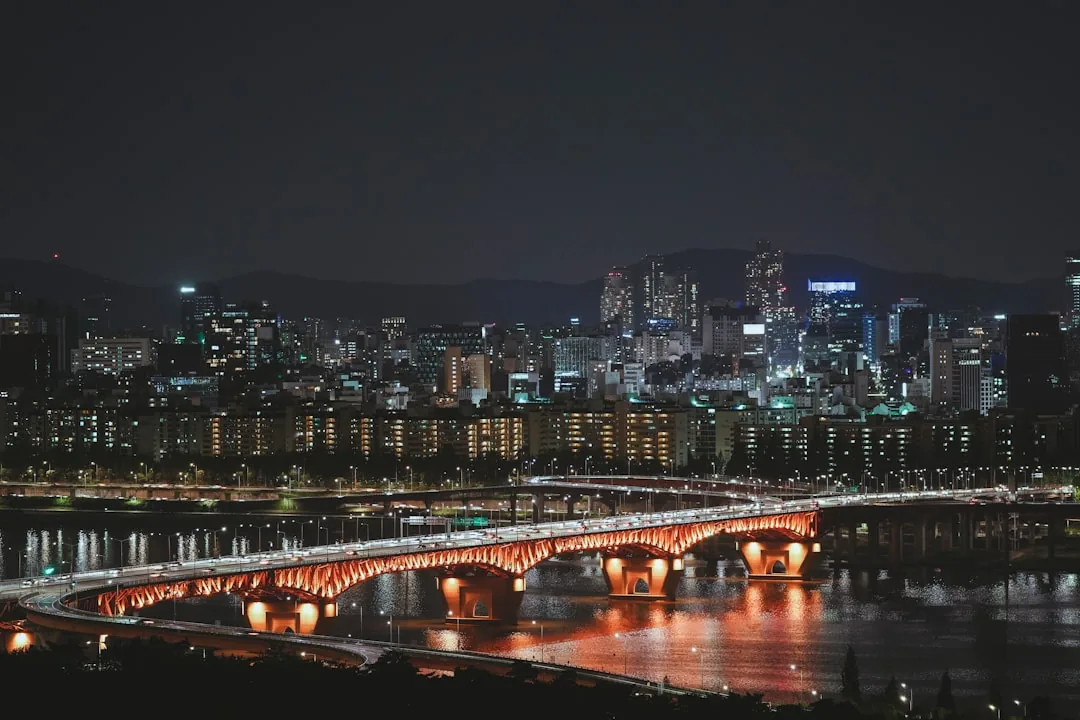 Han River bridge and Seoul skyline symbolizing South Korea's economic miracle